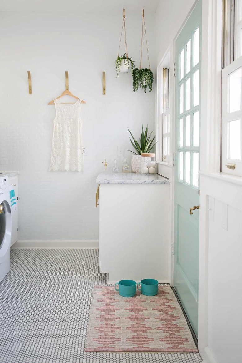 wall hooks in laundry room