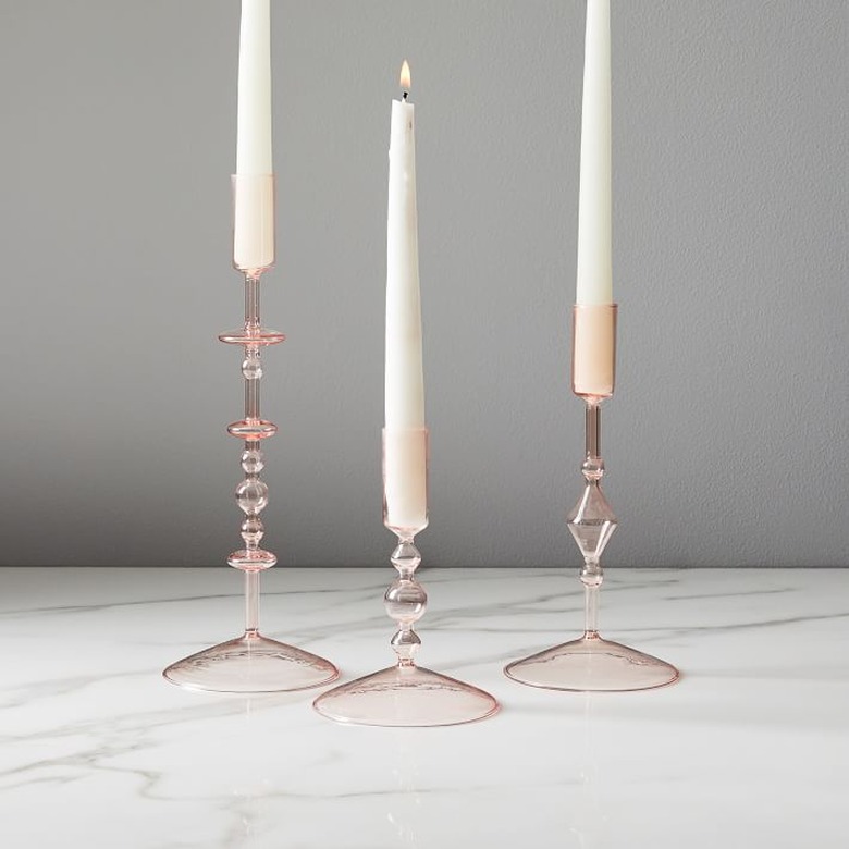 glass candle holders