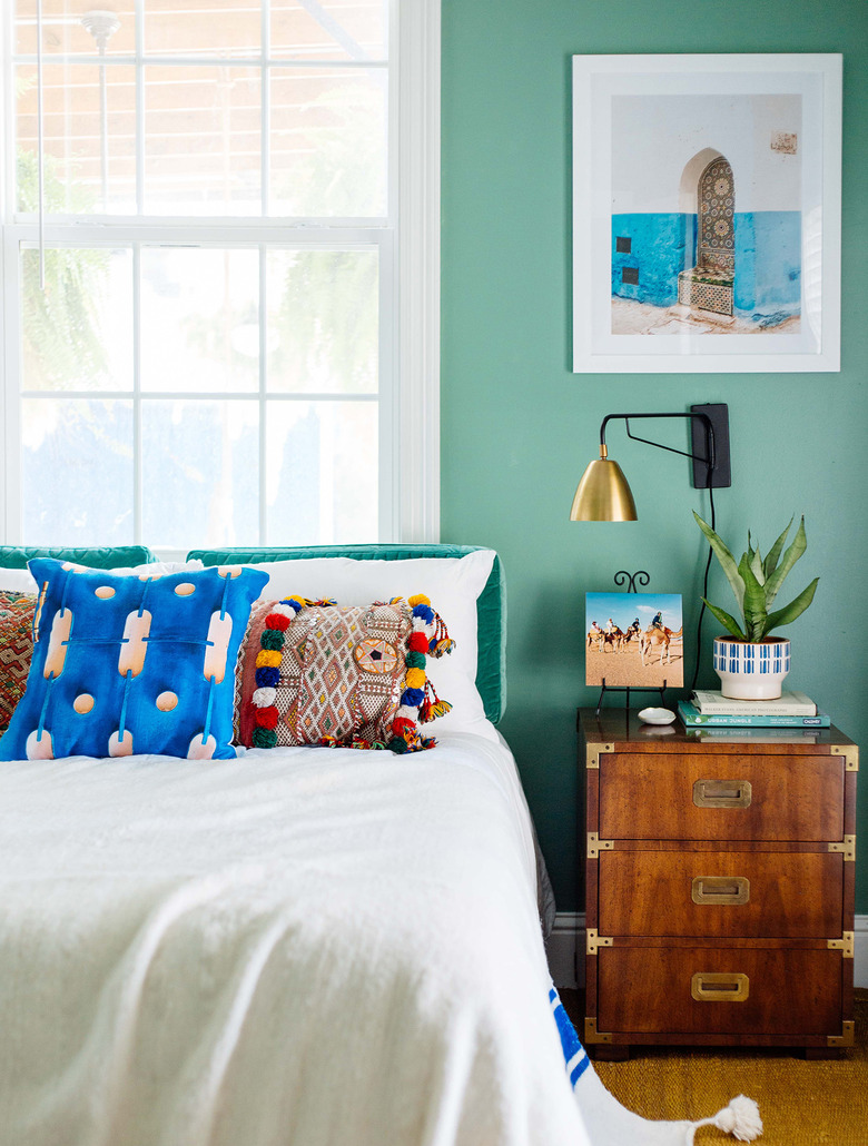 bohemian green bedroom