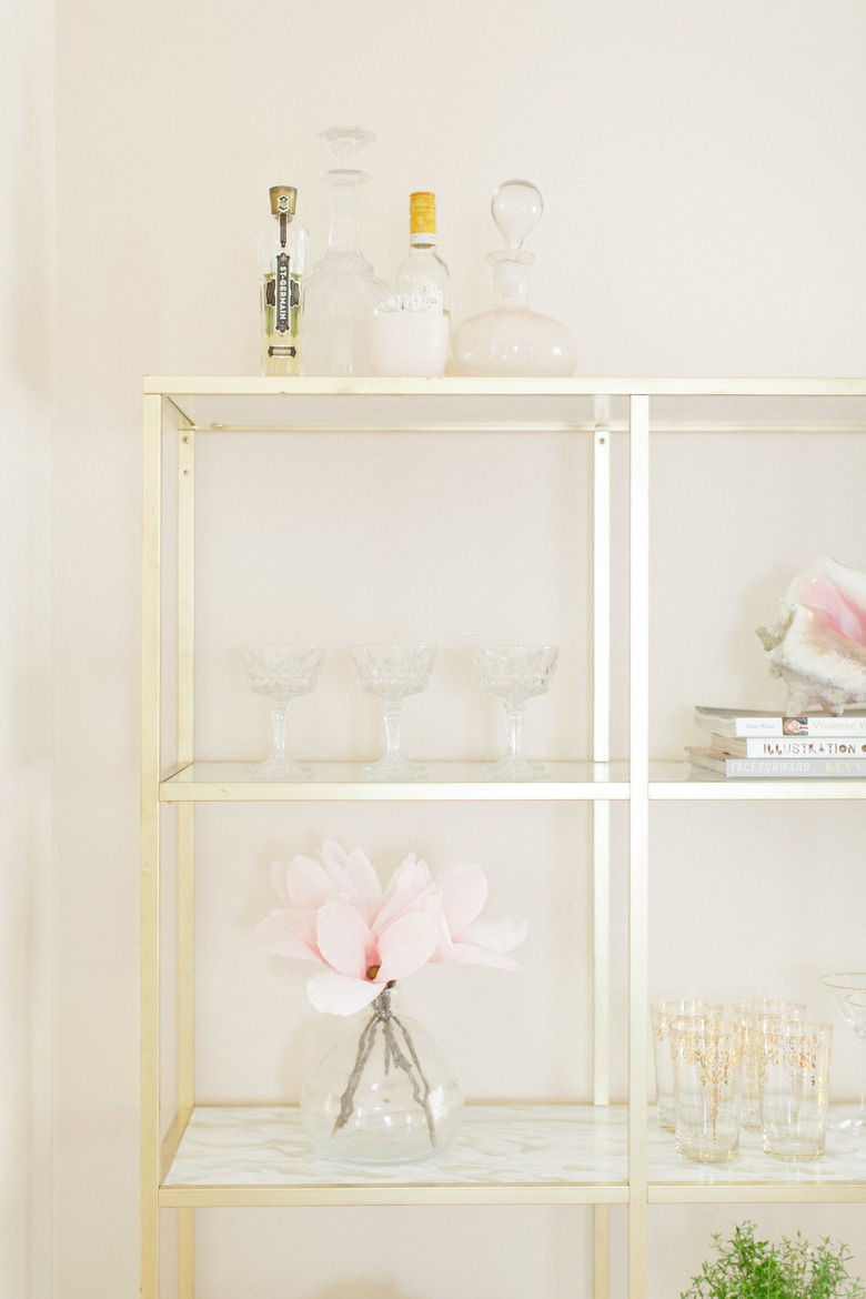 Gold and marble shelving