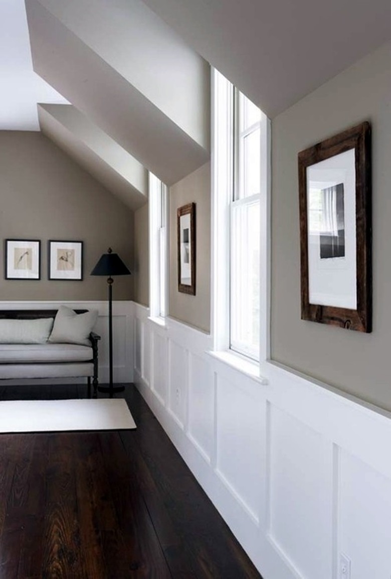 Taupe-colored hallway