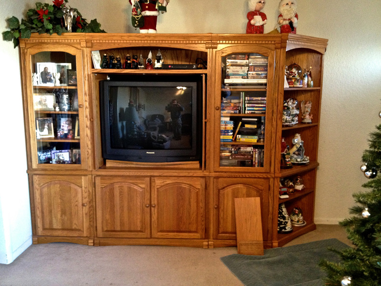 open shelving entertainment center