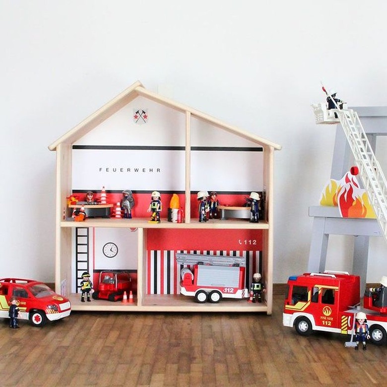 Fire station IKEA Flisat dollhouse