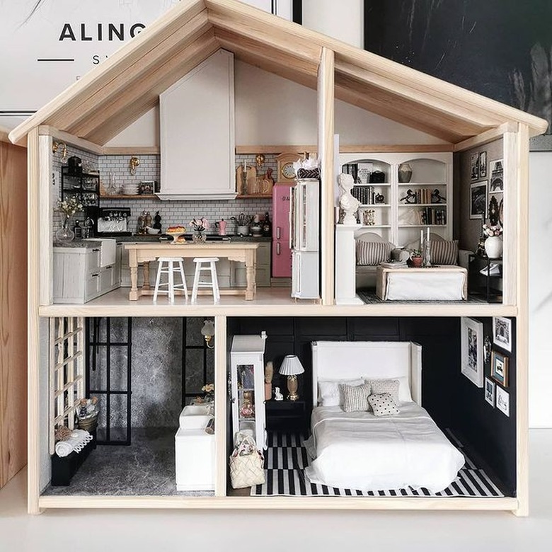 Moody and chic IKEA Flisat dollhouse