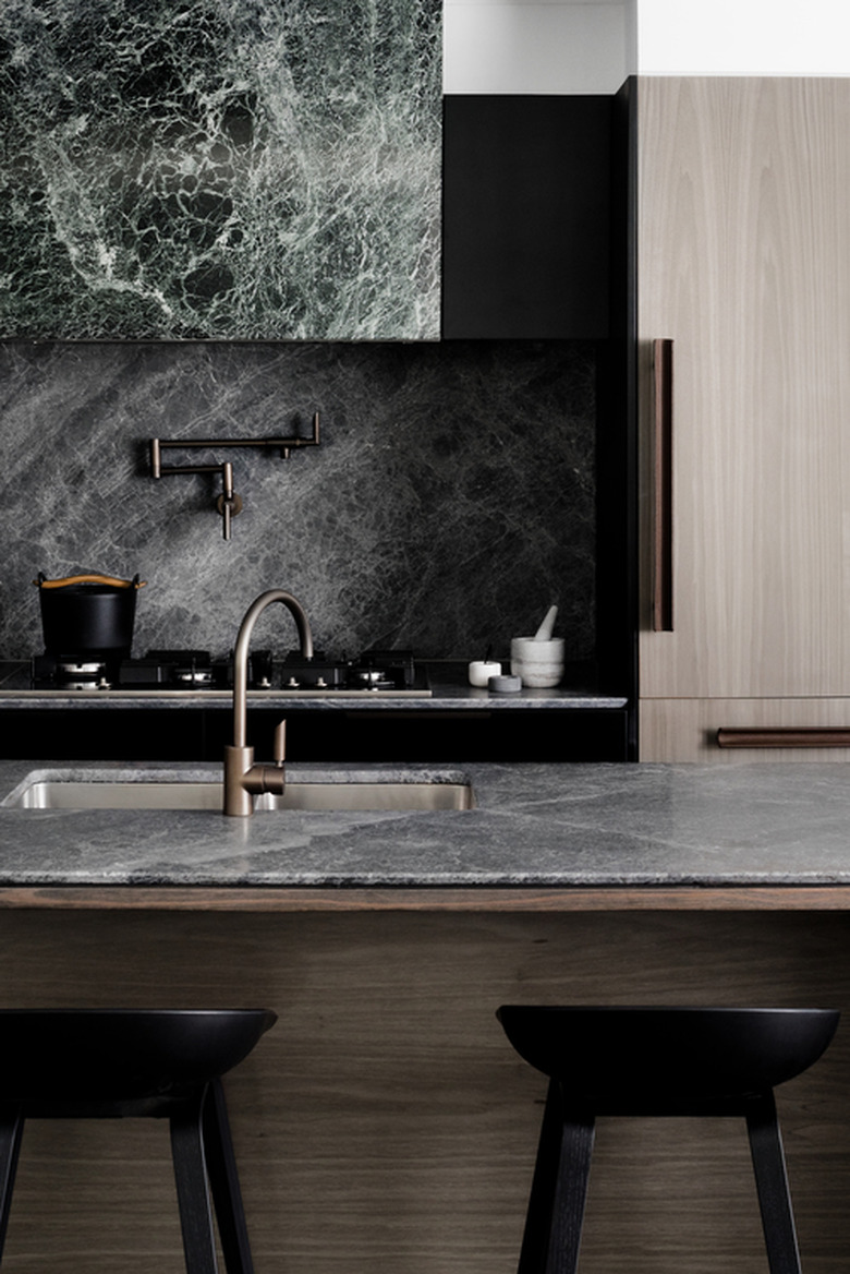 dark marble kitchen