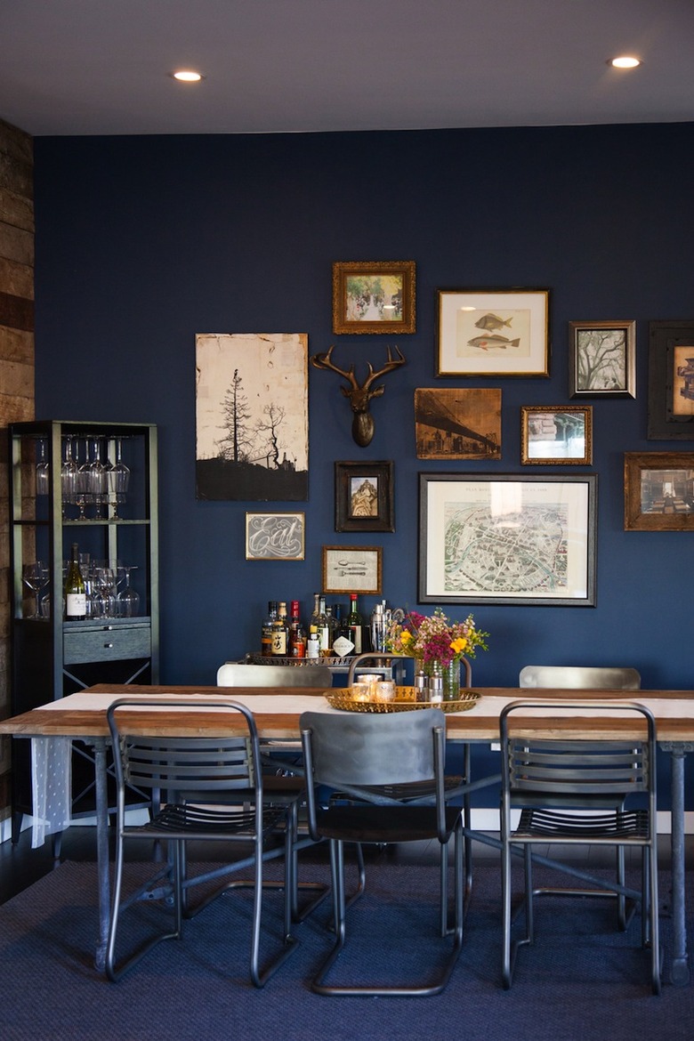 industrial navy dining room