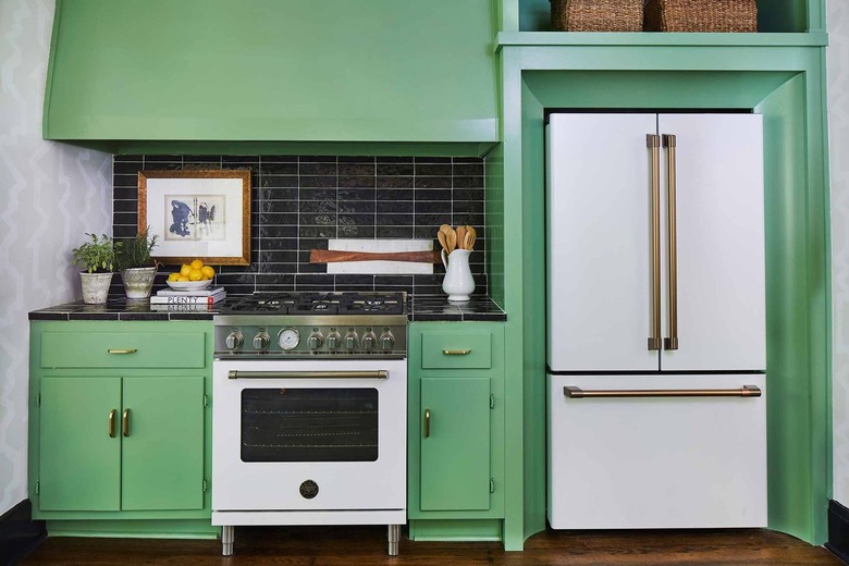 lime green kitchen cabinets