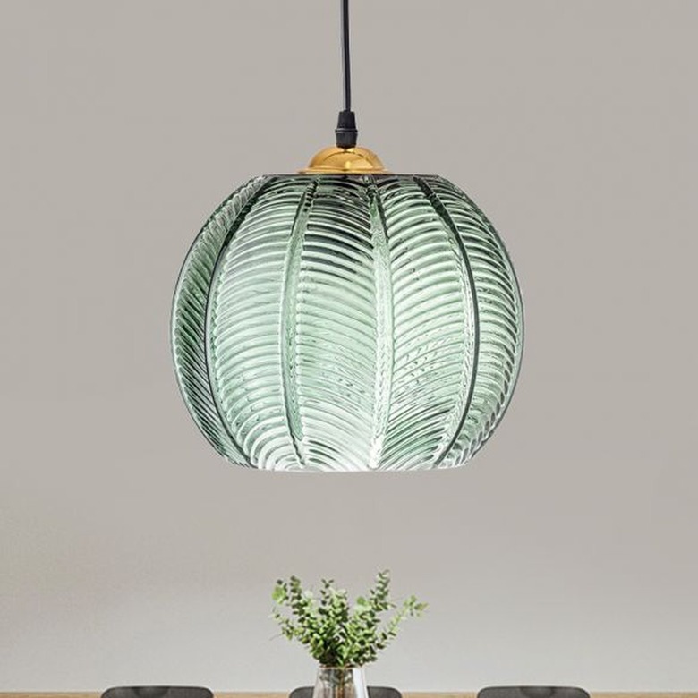 Green retro glass pendant light.