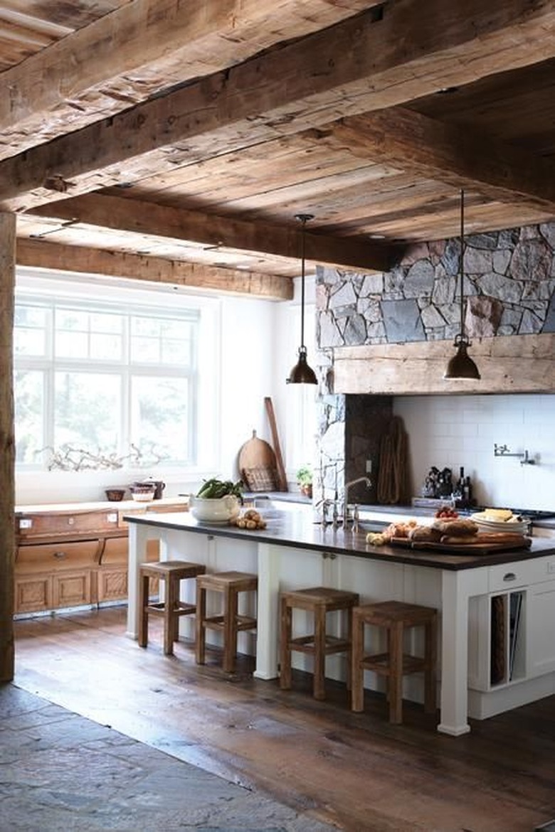 cabin wood beam ceiling