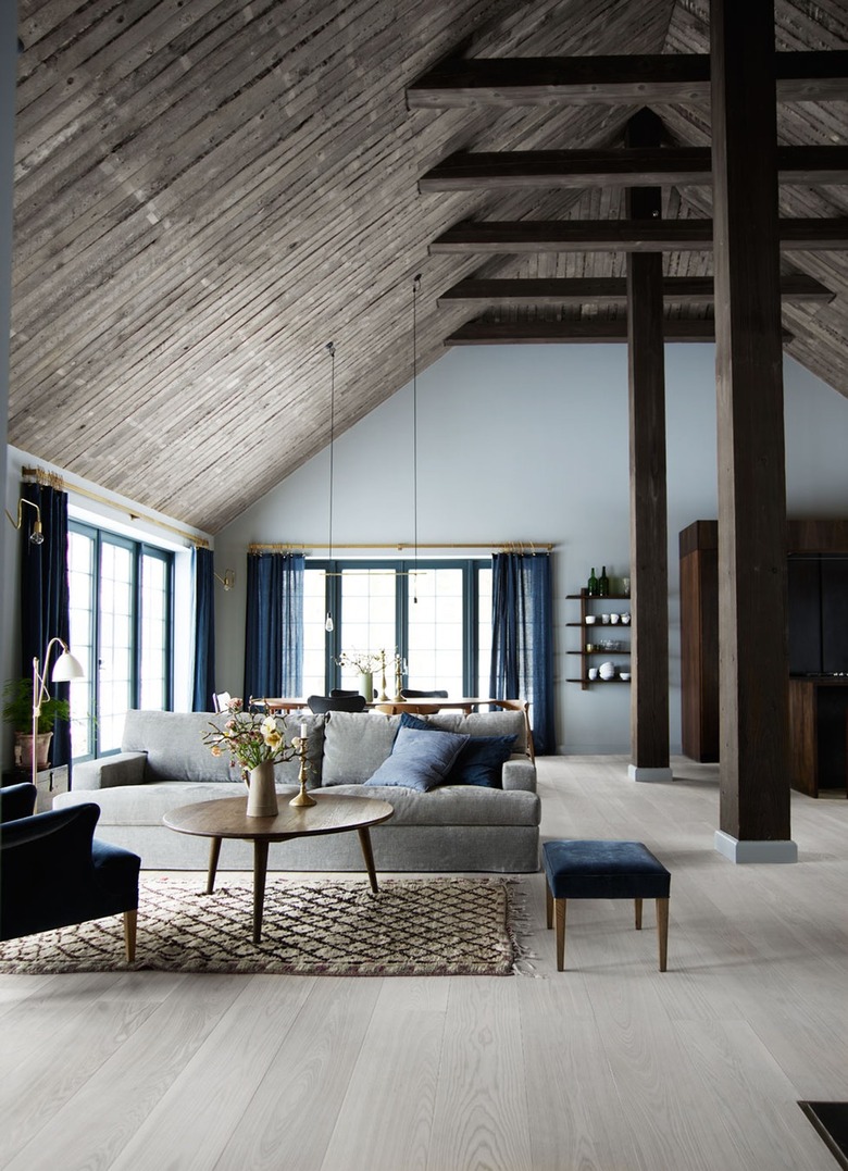 sophisticated wood beams