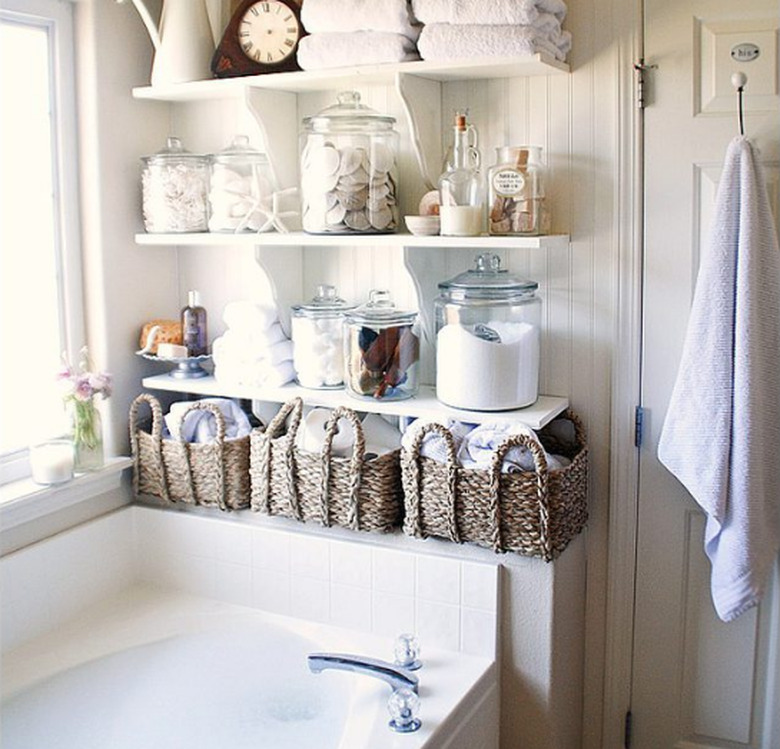 above bath linen closet DIY