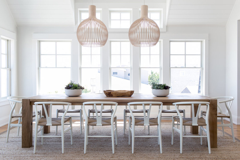 white dining room in beach house