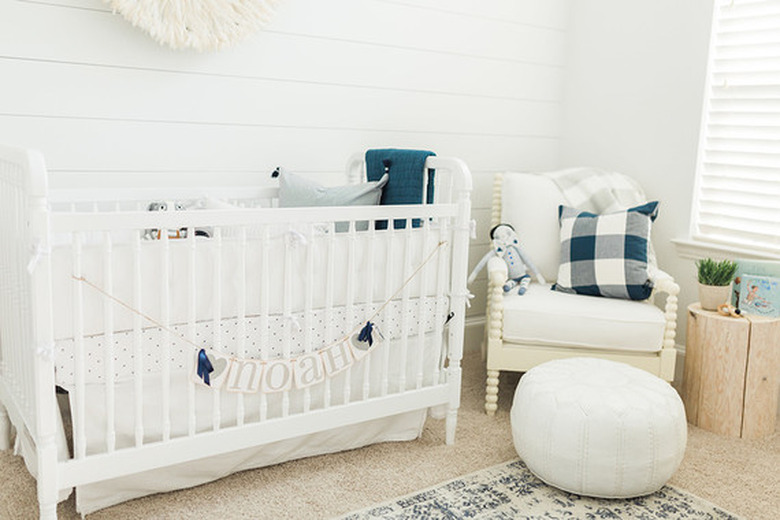 neutral nursery pops of blue