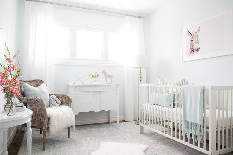 soft pale blue walls nursery