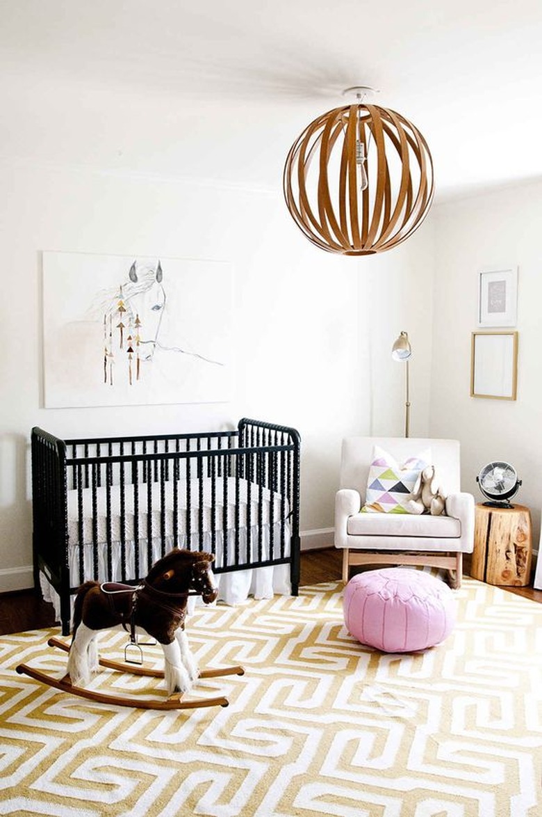 nursery with black crib