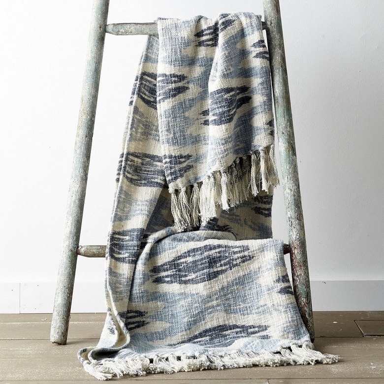 Denim Ikat Throw