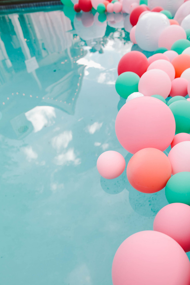 balloons in pool