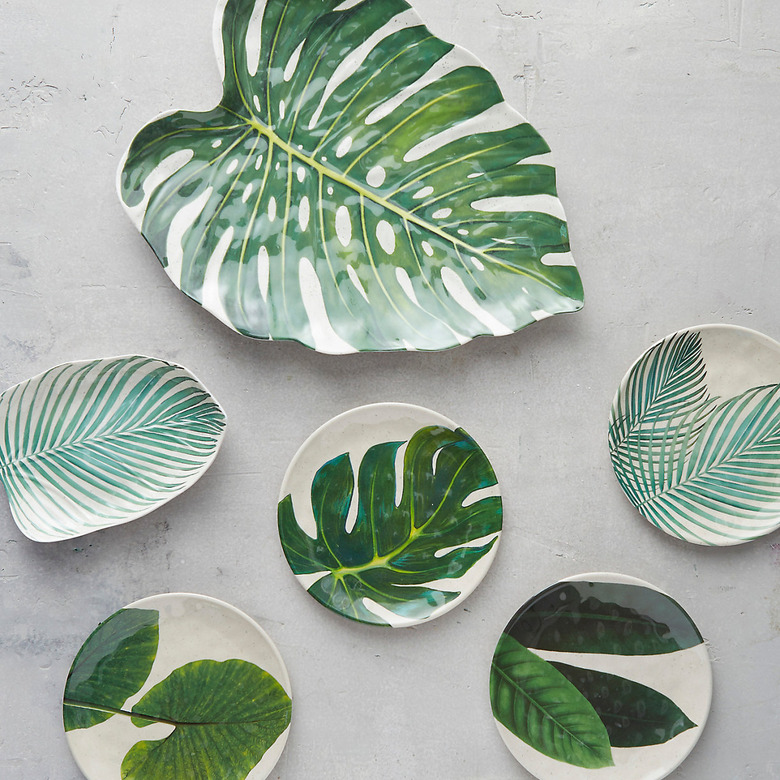 palm serving platters