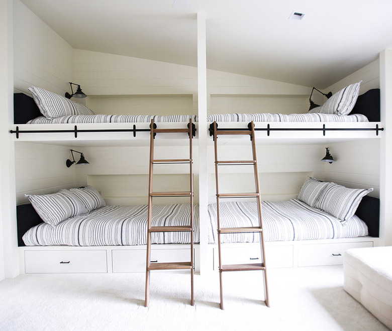 minimalist bedroom with bunk beds