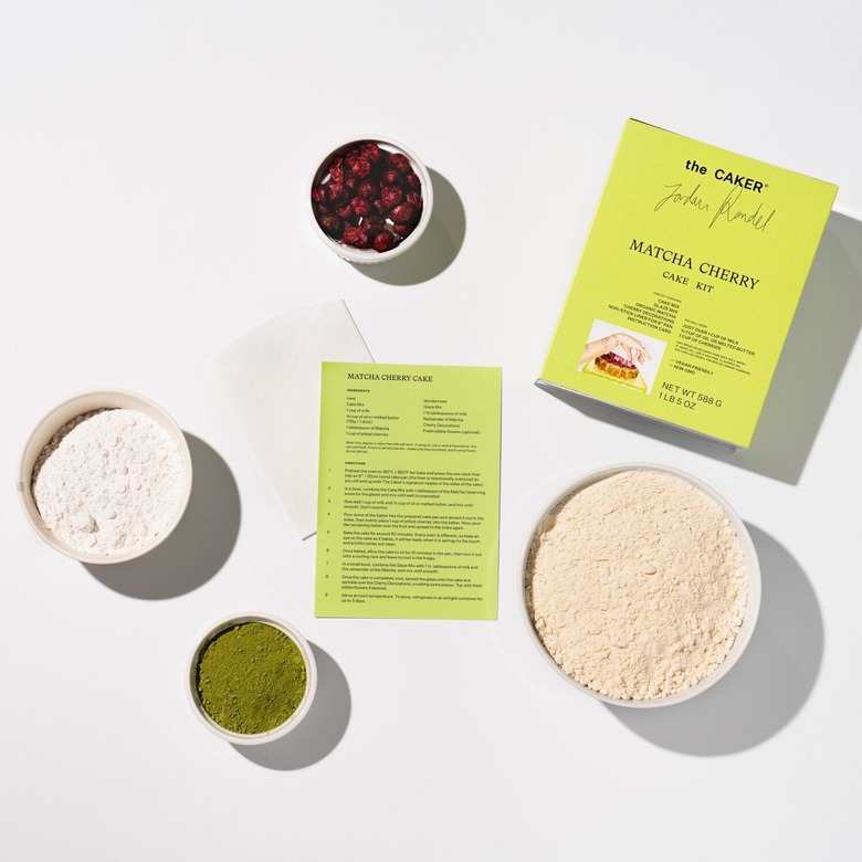 The Caker Matcha Cherry Cake Kit, $25