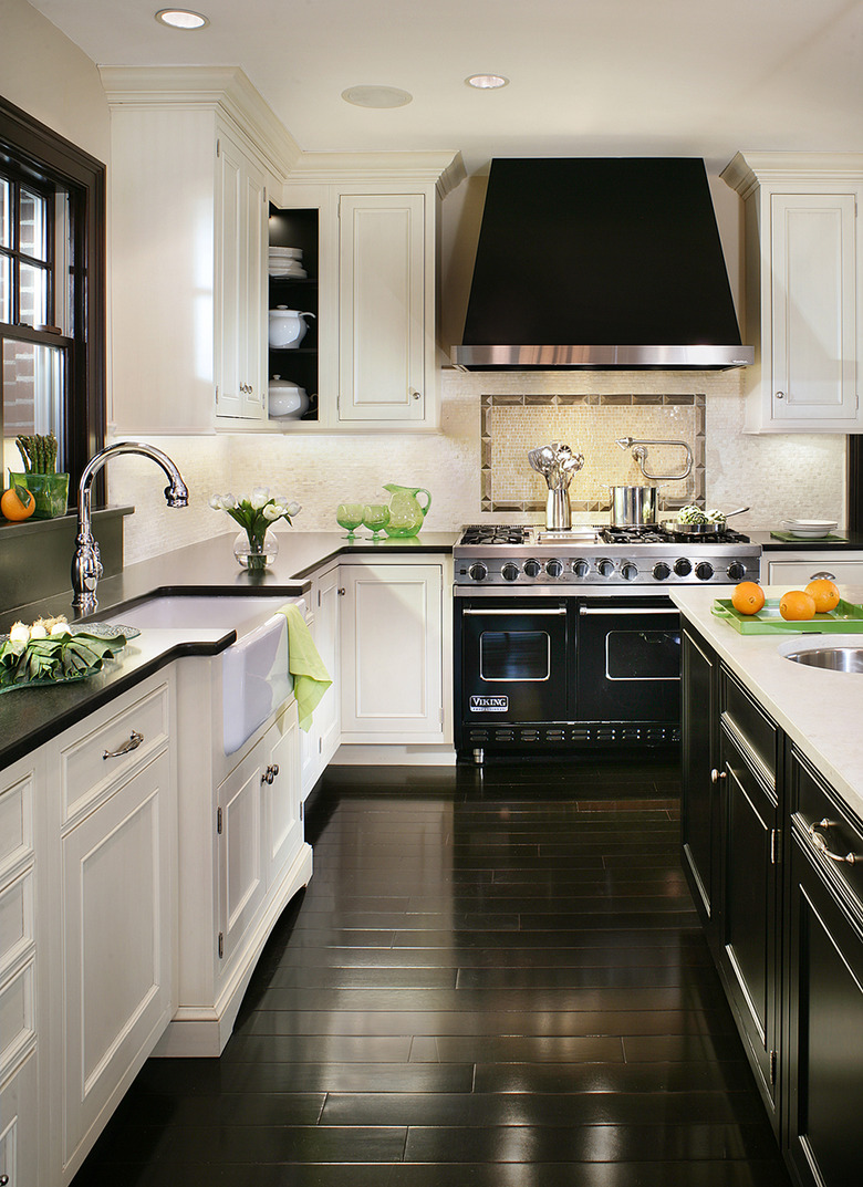 Black appliances with chrome accents