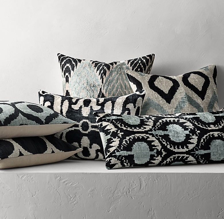 ikat patterned pillows