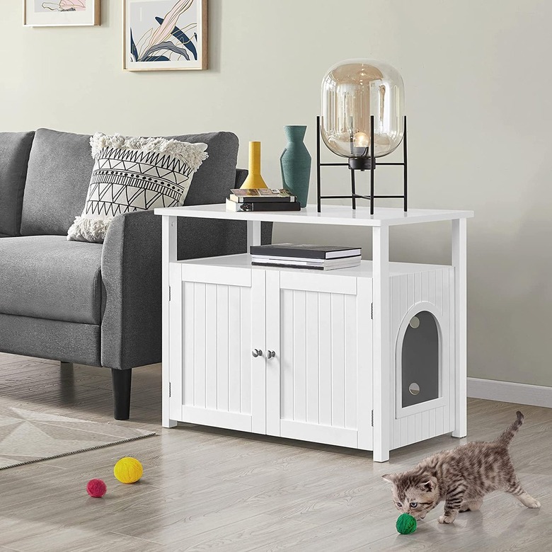 white litter box enclosure