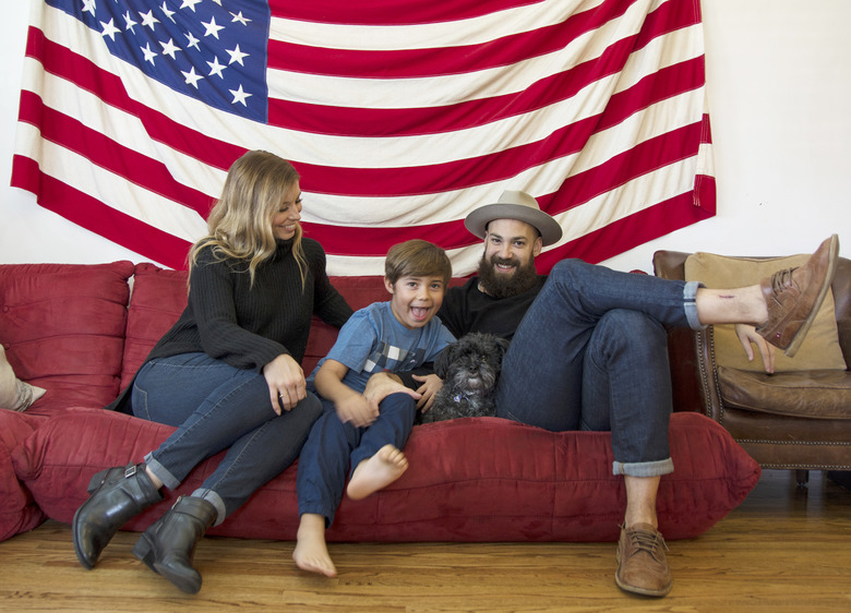 family in their living room