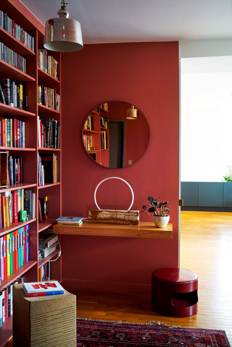 red living room