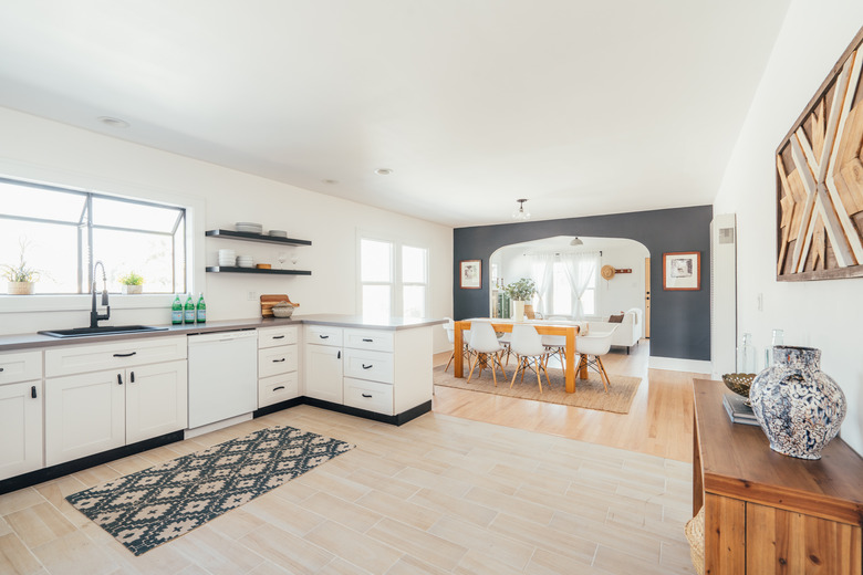 Wide open kitchen with vinyl kitchen flooring