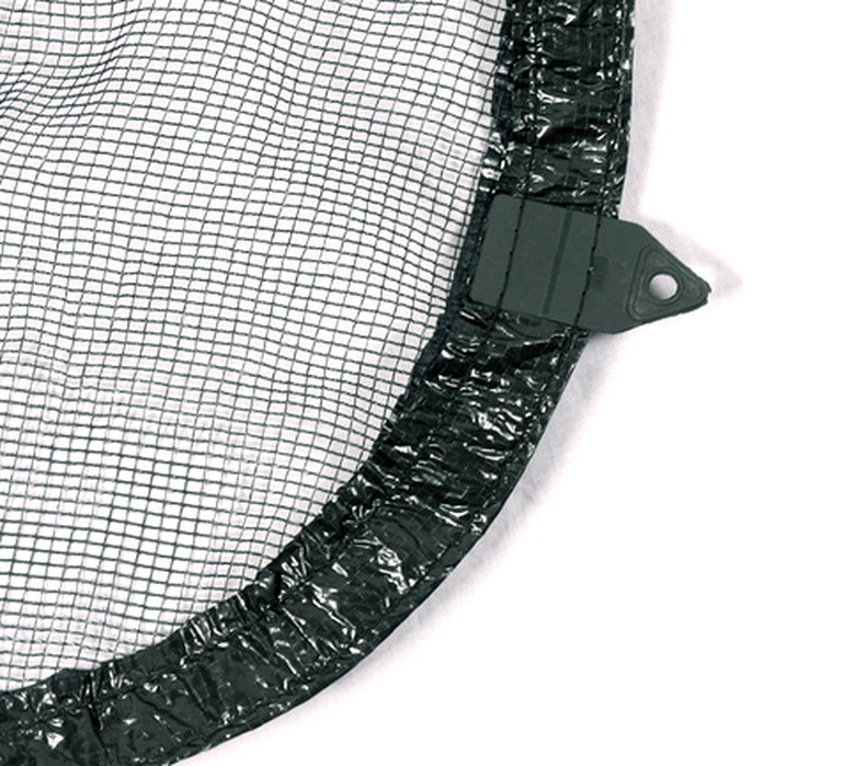 Close-up of mesh pool cover.