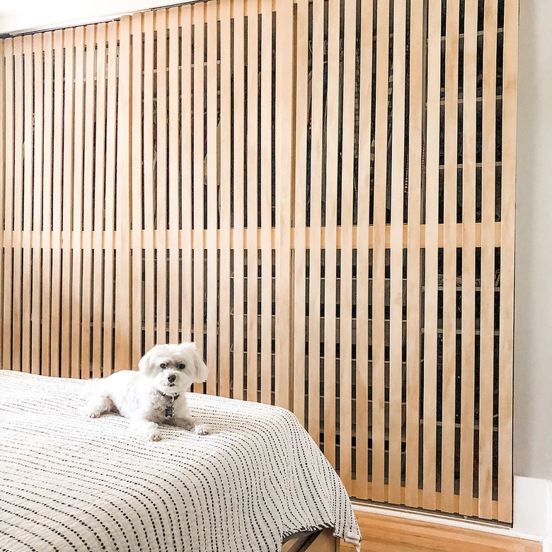 wood slat bedroom closet doors