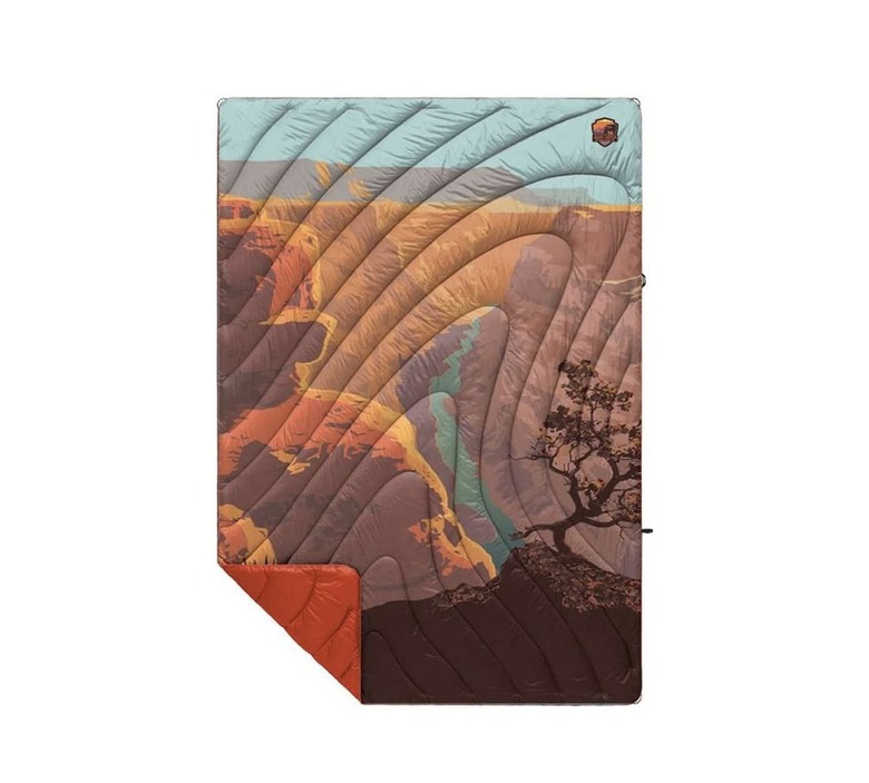 national parks patterned camping blanket