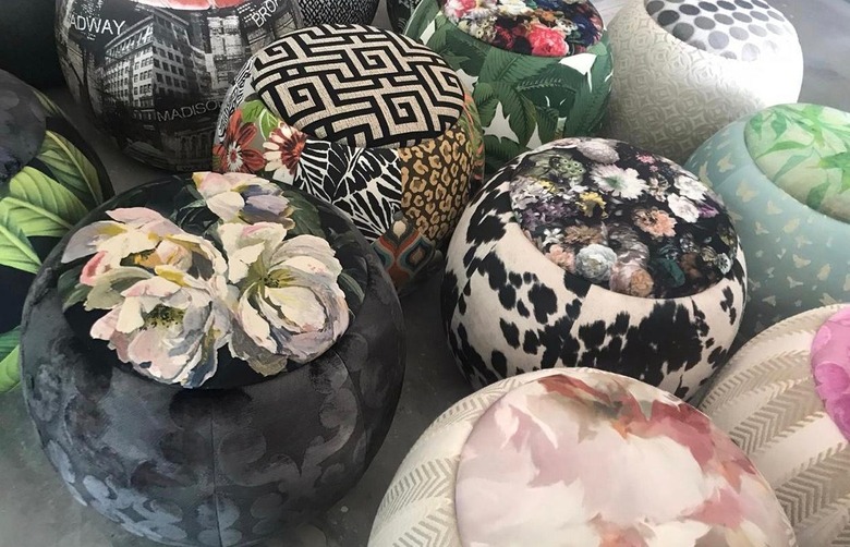 overhead photo of poufs