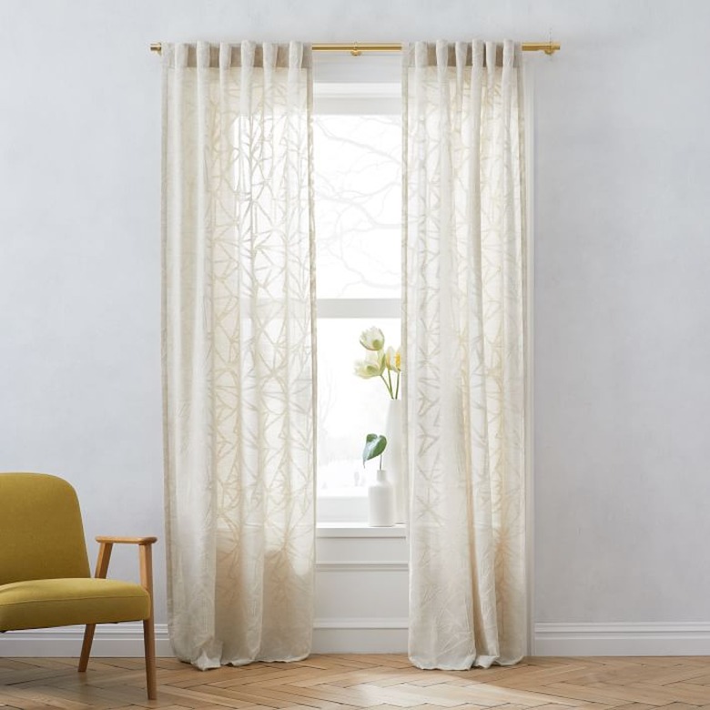 sheer curtains with glass pattern motif