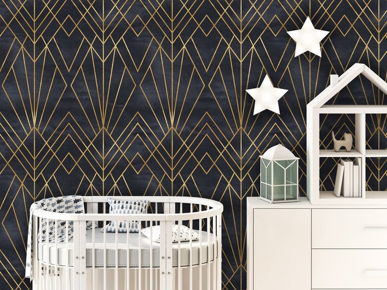 black and gold art deco wallpaper