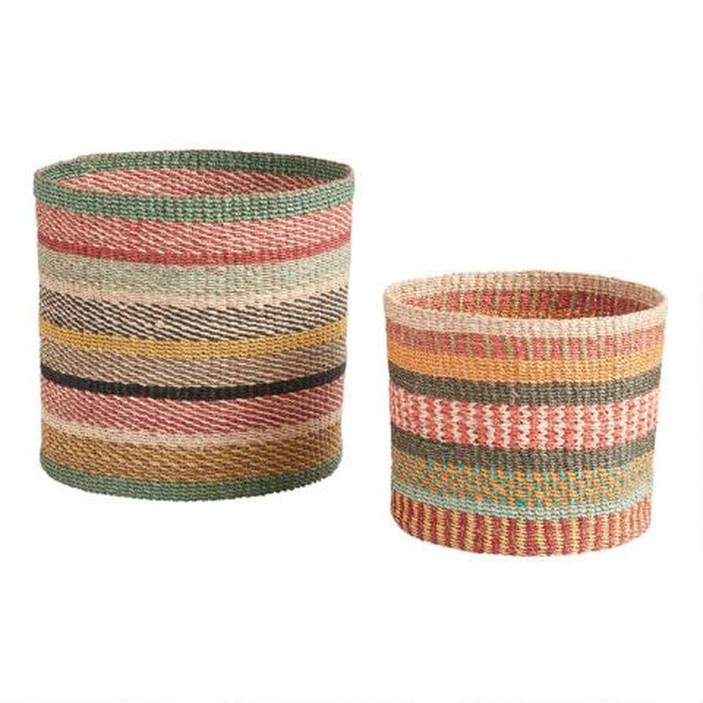 World Market Multicolor Stripe Aria Basket