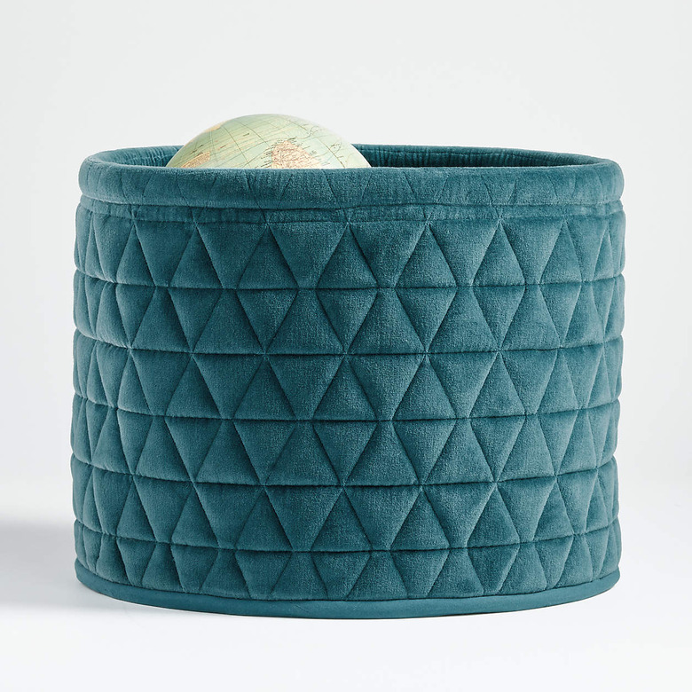 Crate & Kids Teal Velvet Storage Bin