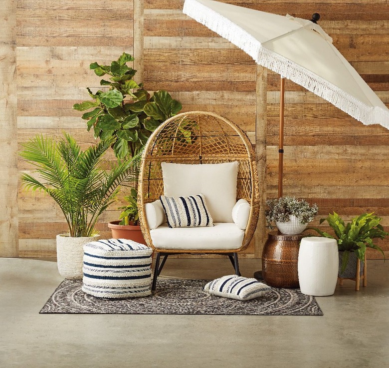 Better Homes and Gardens Ventura Boho Stationary Wicker Egg Chair