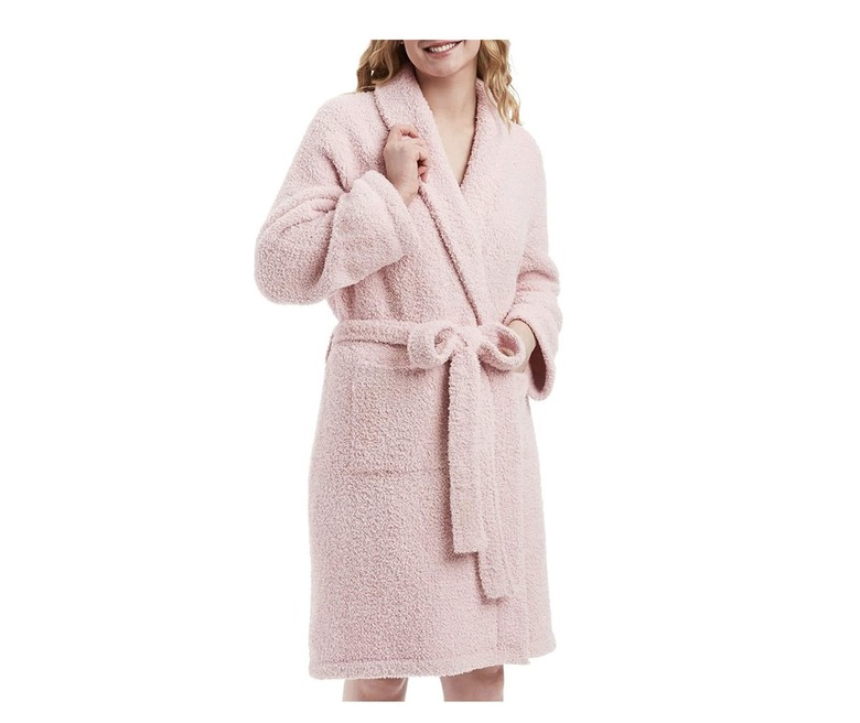 pink fluffy robe