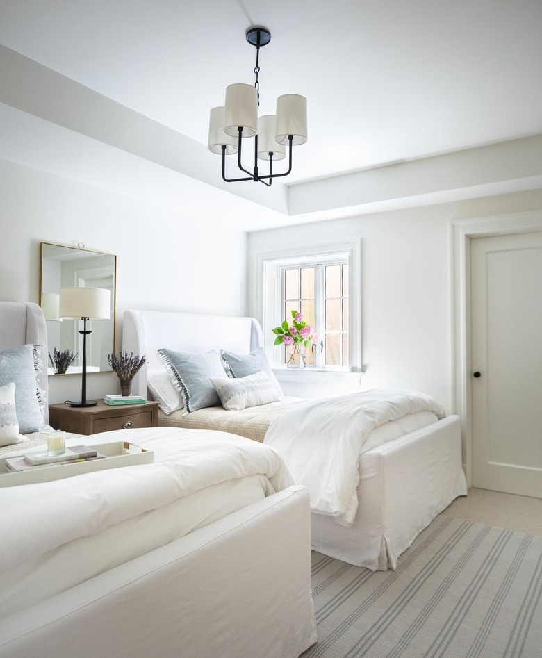 Basement bedroom with double beds