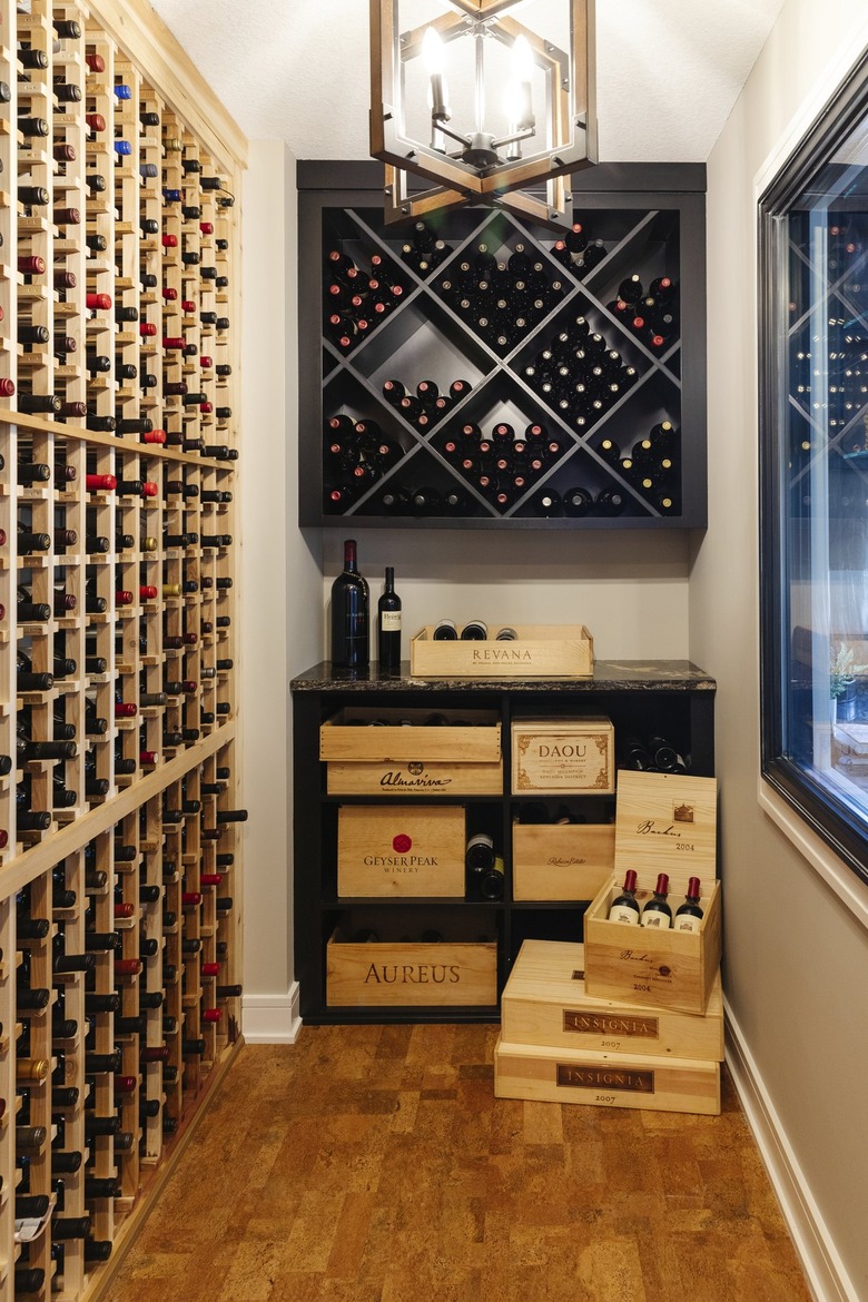 Basement wine cellar