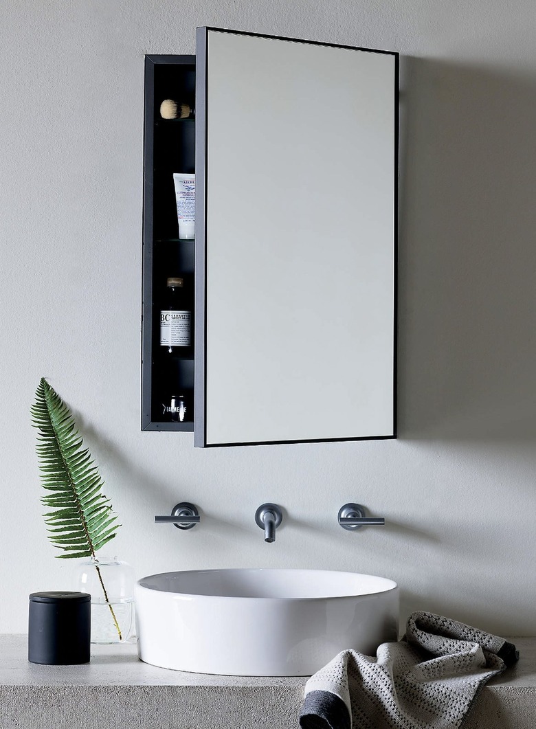 infinity bathroom medicine cabinet with black frame