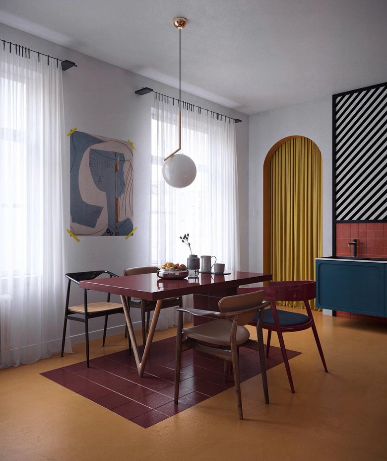 bauhaus colors in dining room