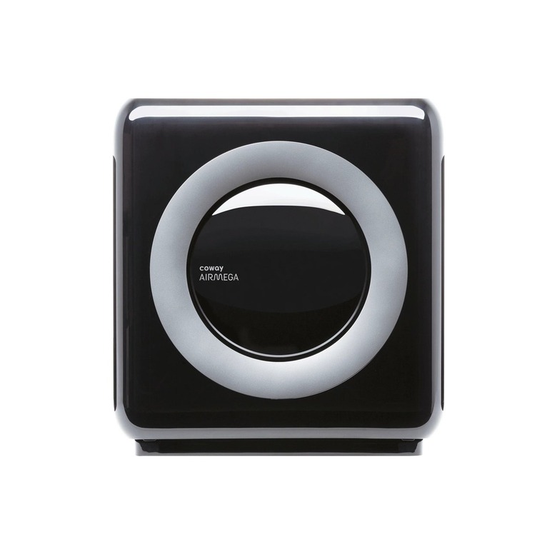 A small black air purifier