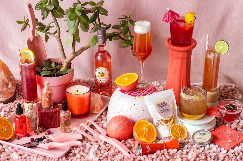 Pink cocktail display