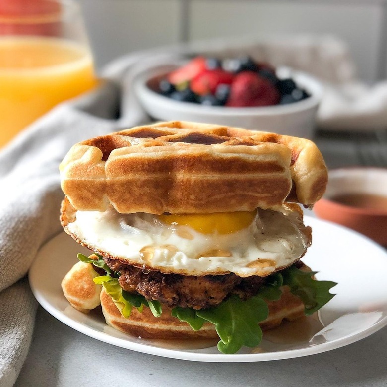 Seasoned to Taste Buttermilk Fried Chicken and Egg Waffle Sandwich