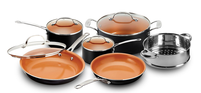 Black and copper cookware set