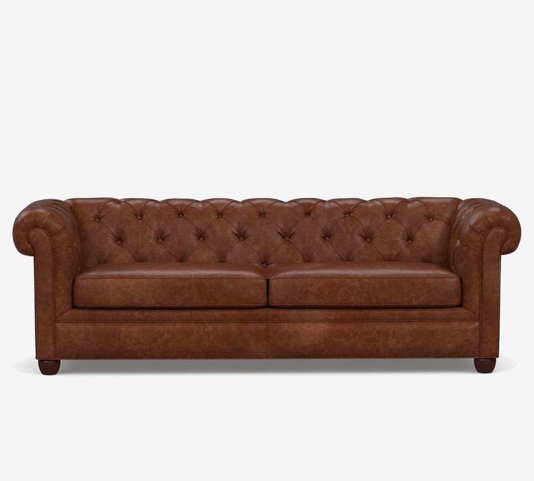 brown leather chesterfield