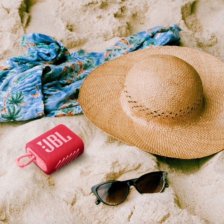 jbl speaker on beach